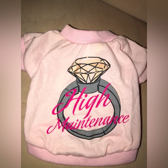Pink “High Maintenance” Dog Shirt - Picture 1 of 3